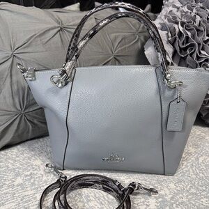 COACH Snake Embossed Trim Kacey Satchel